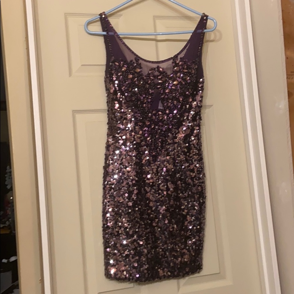 Dave & Johnny purple sequin dress